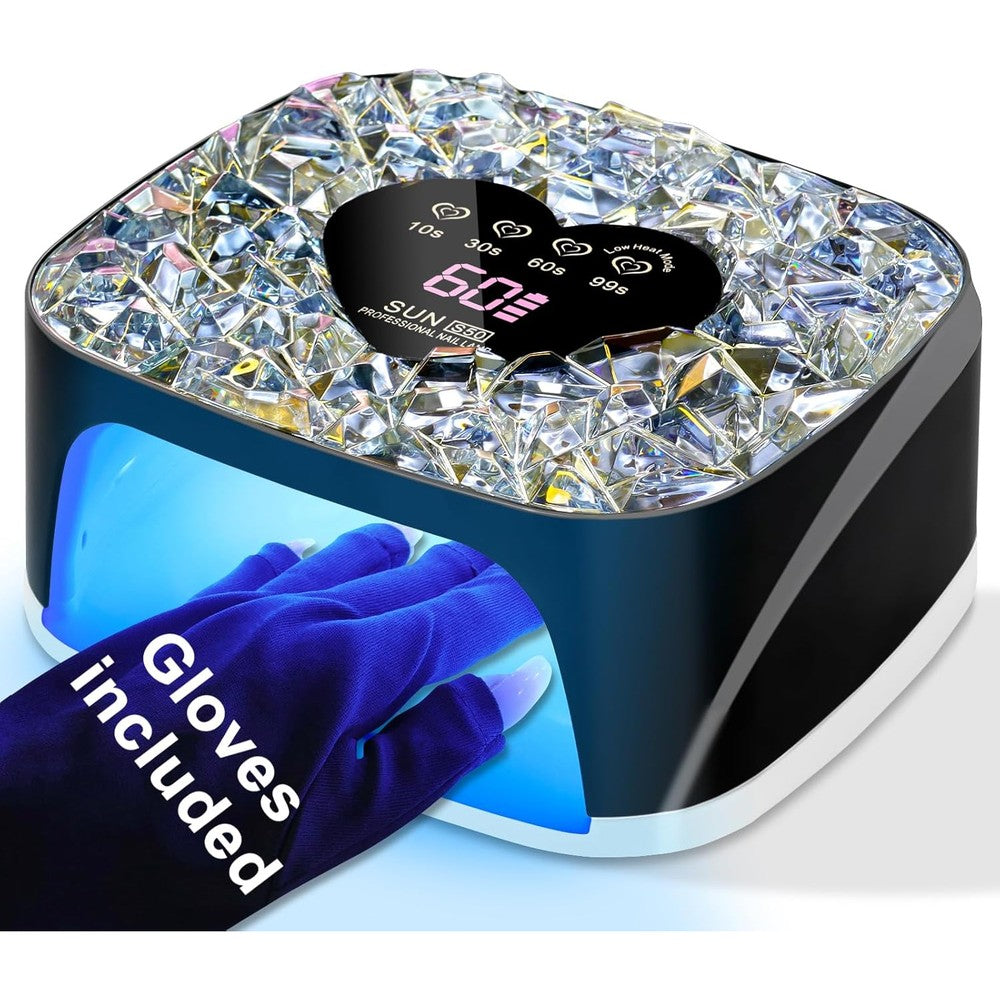Limegirl UV LED nail lamp front view black diamond design