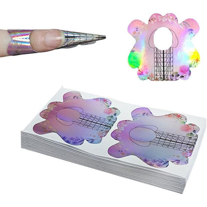 BeautyLeader 100 Pieces Laser Pink Nail Extension Forms front view