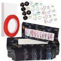 Yazabai press on nails packaging box set front view showcasing black butterfly design