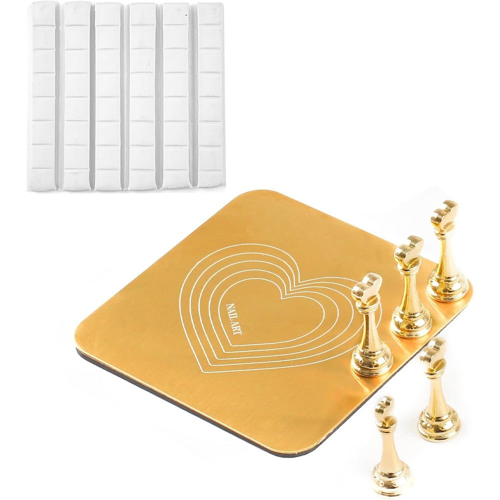 Lootaan nail holder for painting nails gold front view