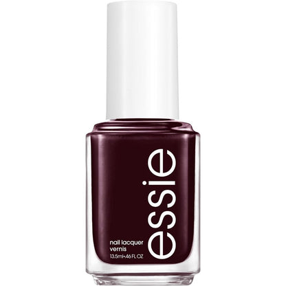 Essie Wicked nail polish bottle front view deep red shade