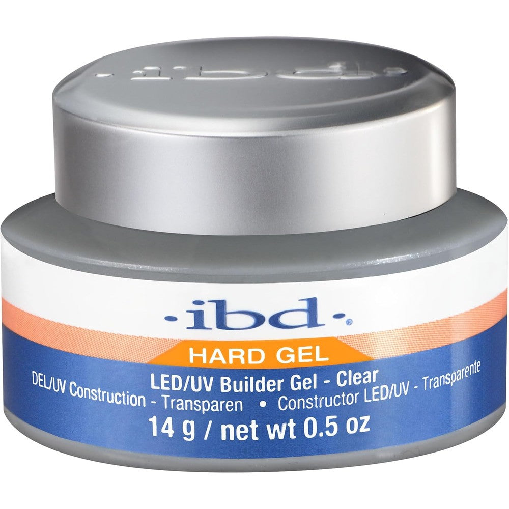 IBD Led UV Builder Gel Clear 0.5 Ounce jar front view