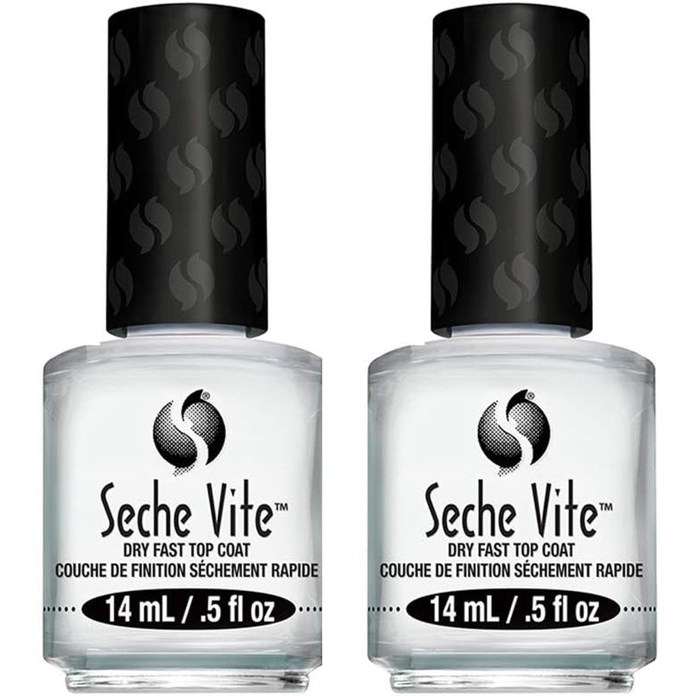 Seche Vite Dry Fast Top Coat 0.5 fluid ounce 2 pack front view
