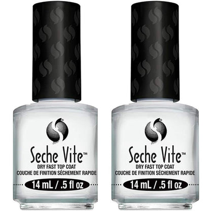Seche Vite Dry Fast Top Coat 0.5 fluid ounce 2 pack front view