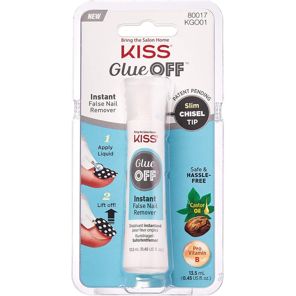 Kiss Glue Off instant false nail remover front packaging view