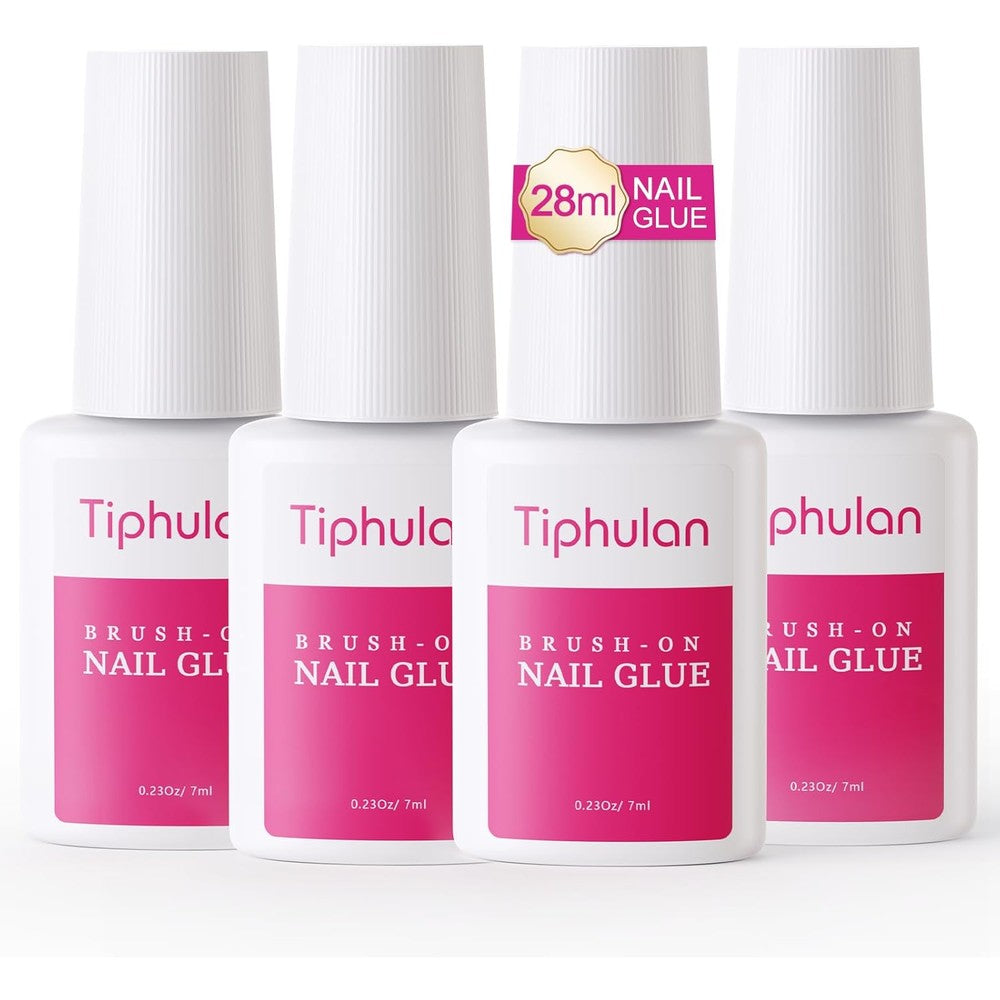 Tiphulan brush on nail glue 28ml set front view