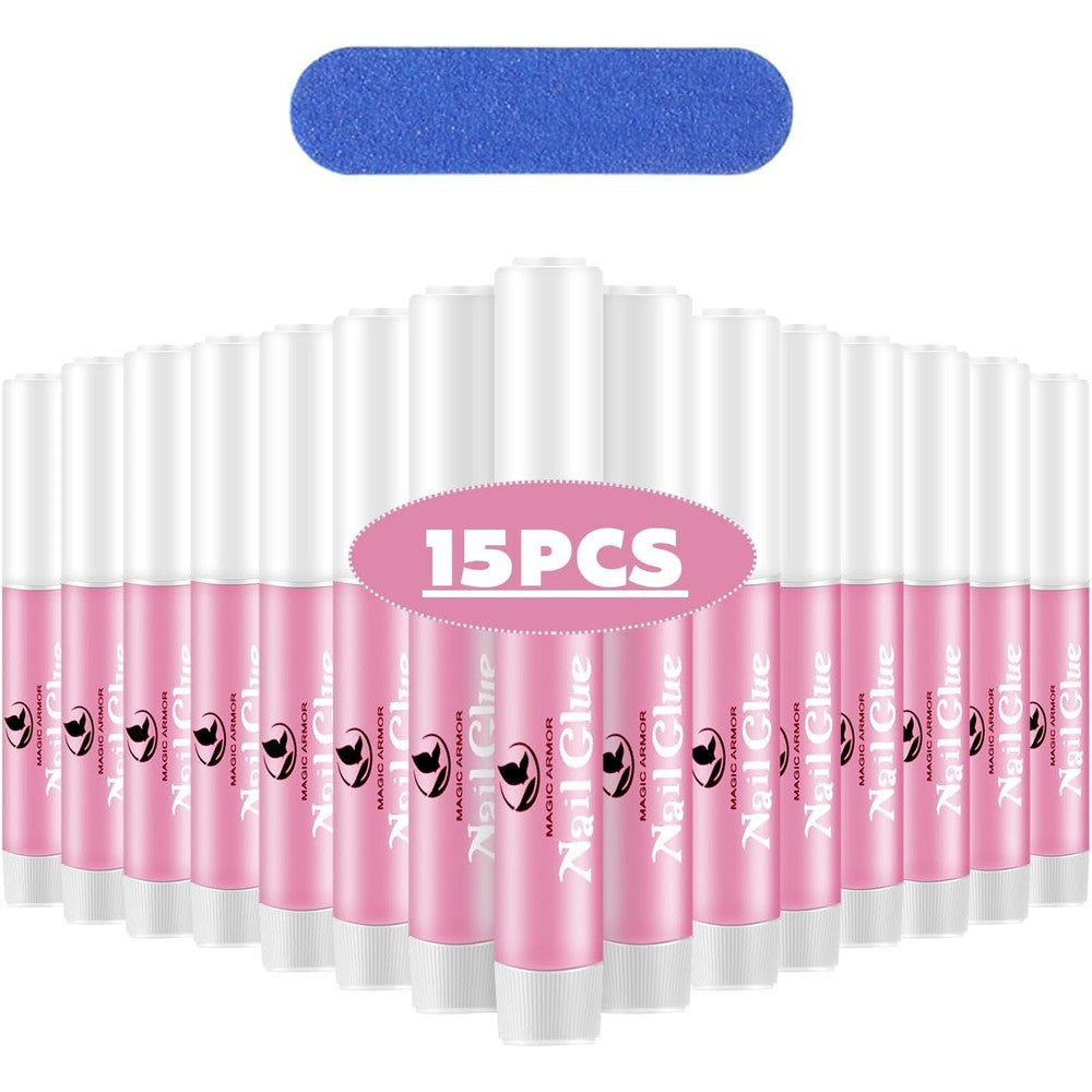 Magic Armor 15 piece professional nail glue set front view