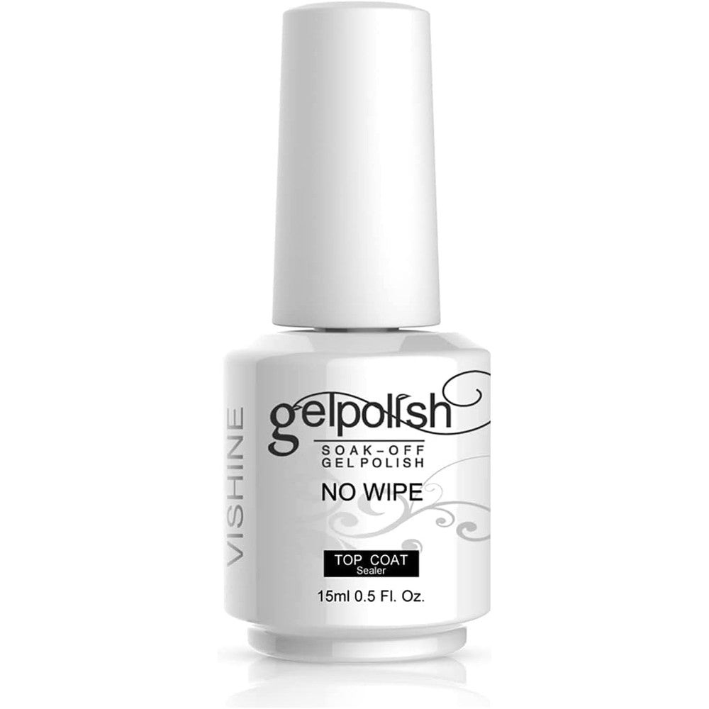 Vishine no wipe gel top coat bottle front view