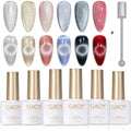 Gaoy holographic glitter cat eye gel polish front view bottle set