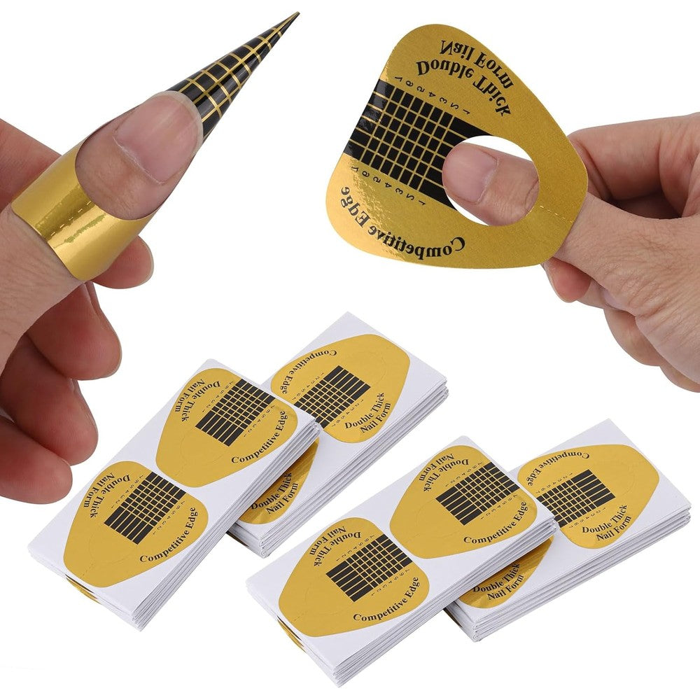Tbestmax 400 Pieces Gold Horseshoe Nail Forms front view