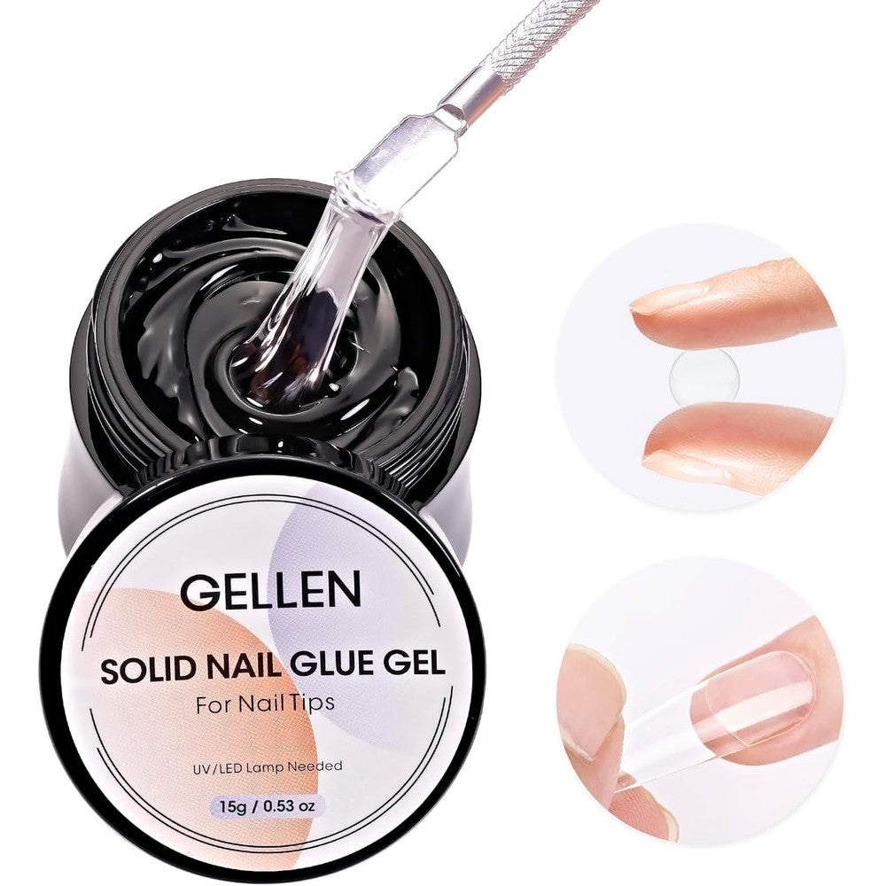 Gellen Solid Nail Glue Gel 15g jar front view