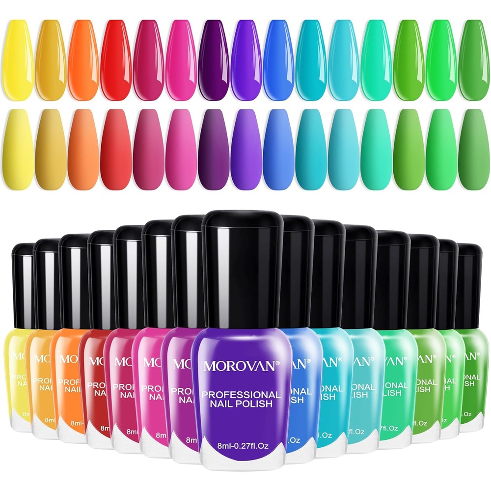 Morovan 15 color nail polish set front view