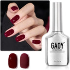 GAOY dark red cherry gel nail polish bottle front view