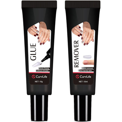 Curvlife 10g semi solid nail glue and remover kit front view