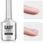 Gaoy clear builder gel front view of 16 milliliter bottle