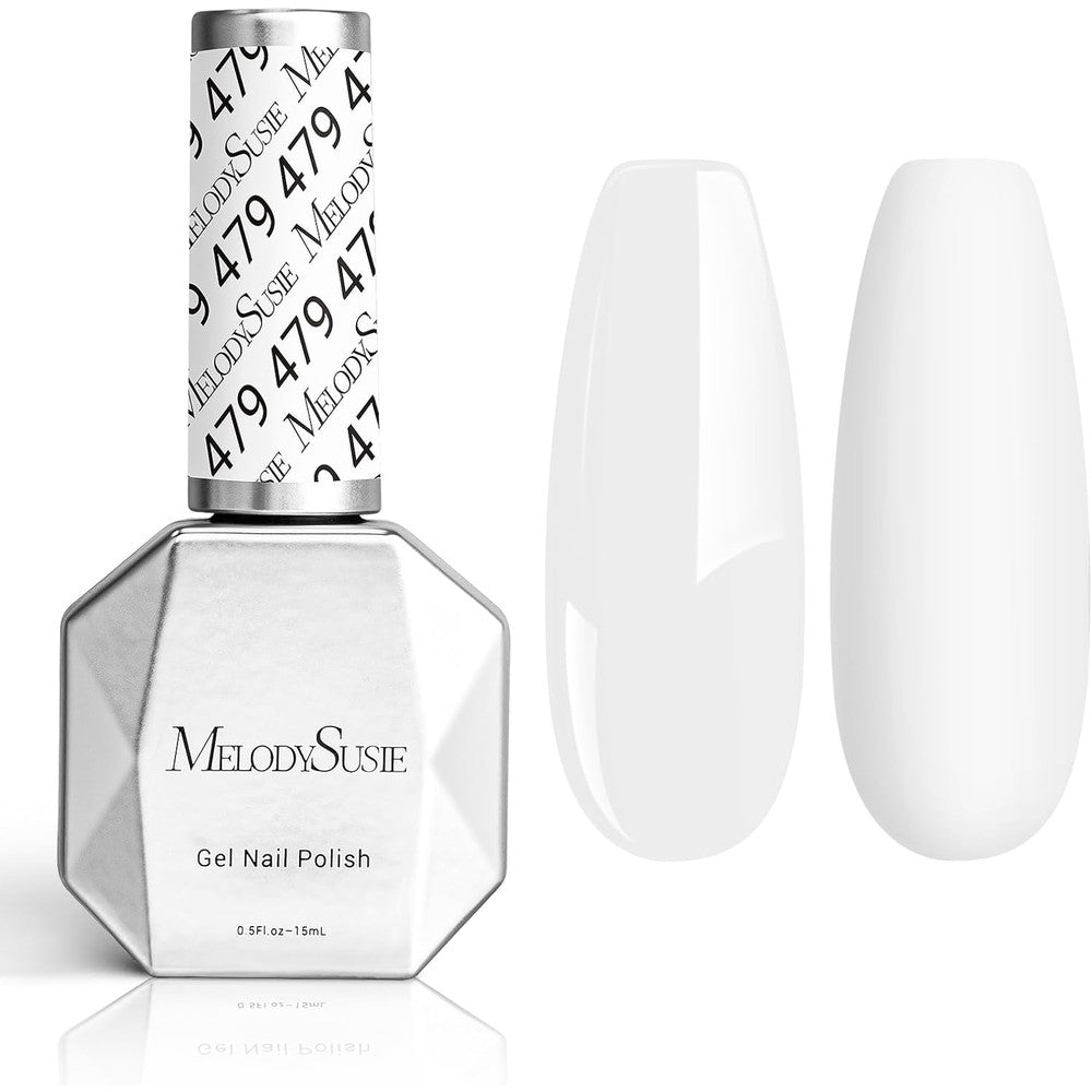 MelodySusie Thick Snow White Gel Nail Polish 15ml bottle front view