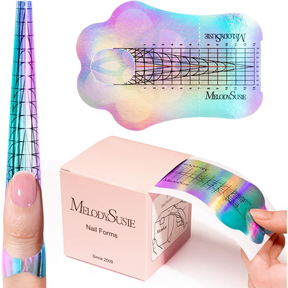 MelodySusie Nail Forms for Nail Extensions 100 pieces front view