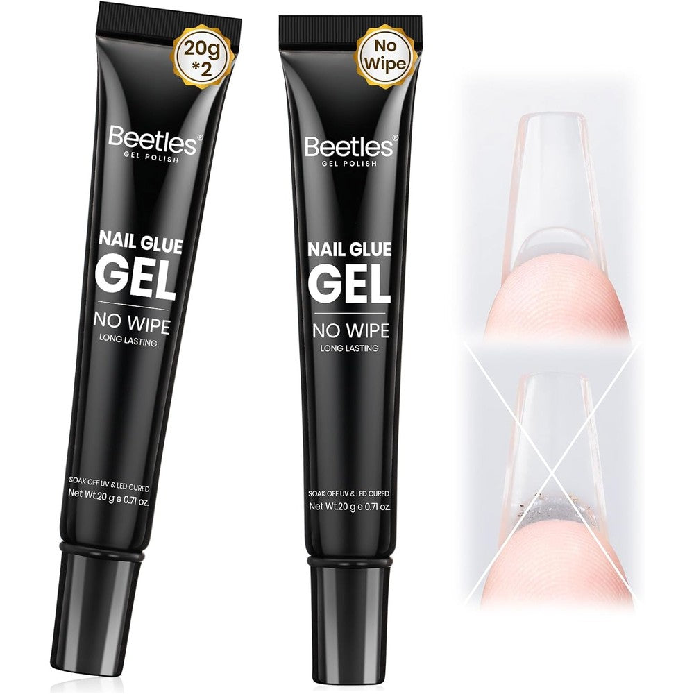 Beetles Solid Nail Glue Gel 2 Pieces front packaging view