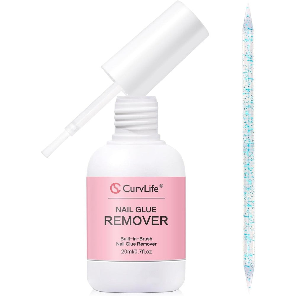 Curvlife Multi-functional Brush-on Nail Glue Remover 20ml bottle front view