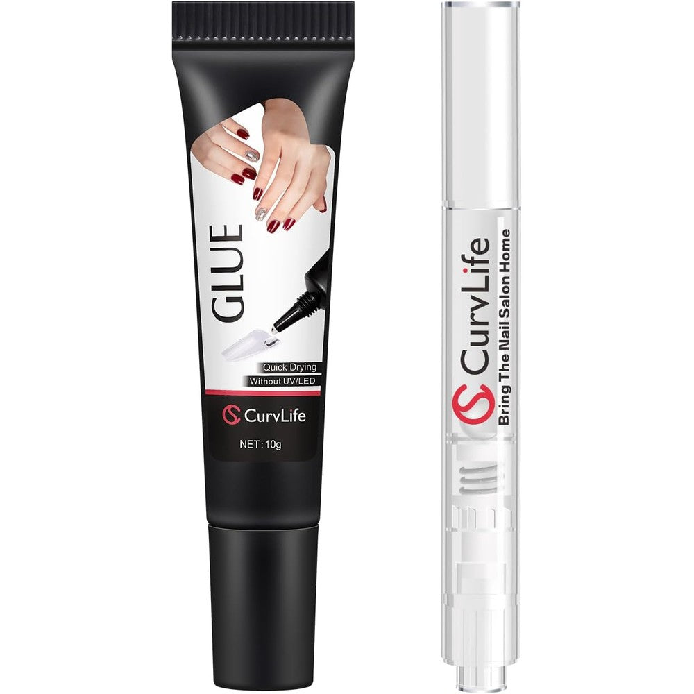 Curvlife 10 gram semi solid nail glue gel front packaging view