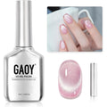 Gaoy cat eye gel nail polish front view in dazzling pink packaging