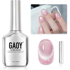 Gaoy cat eye gel nail polish front view in dazzling pink packaging