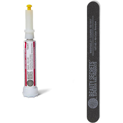 Beauty Secrets Drip and Clog Proof Nail Glue bottle with nail file