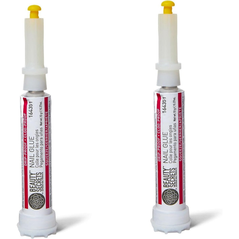 Beauty Secrets Drip and Clog Proof Nail Glue 2 pack front view