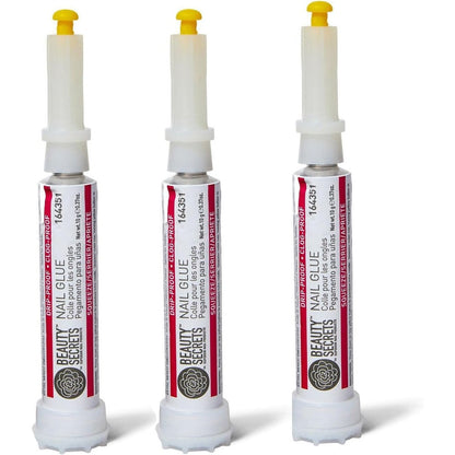 Beauty Secrets Drip and Clog Proof Nail Glue 3 Pack front view