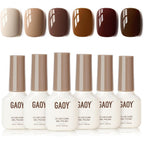 Gaoy caramel pudding gel nail polish set front view showcasing all 6 bottles