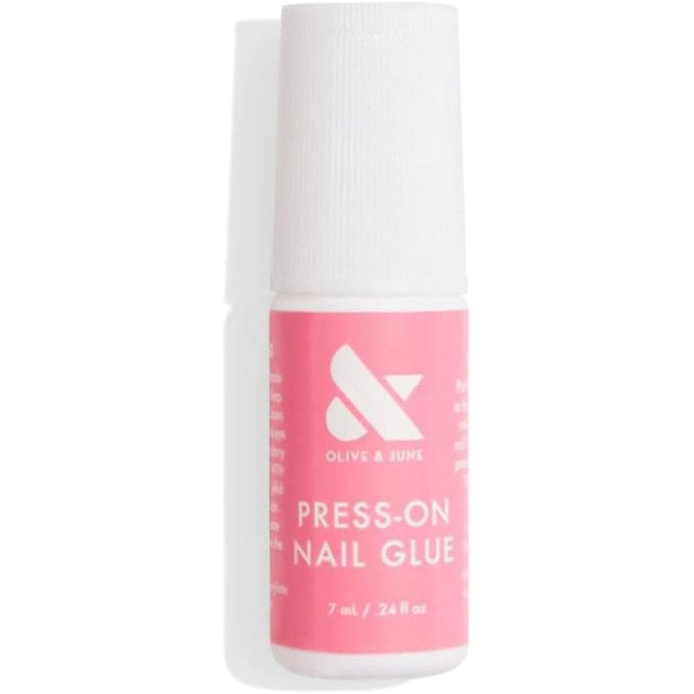 Olive and June Press On Brush On Nail Glue front view bottle