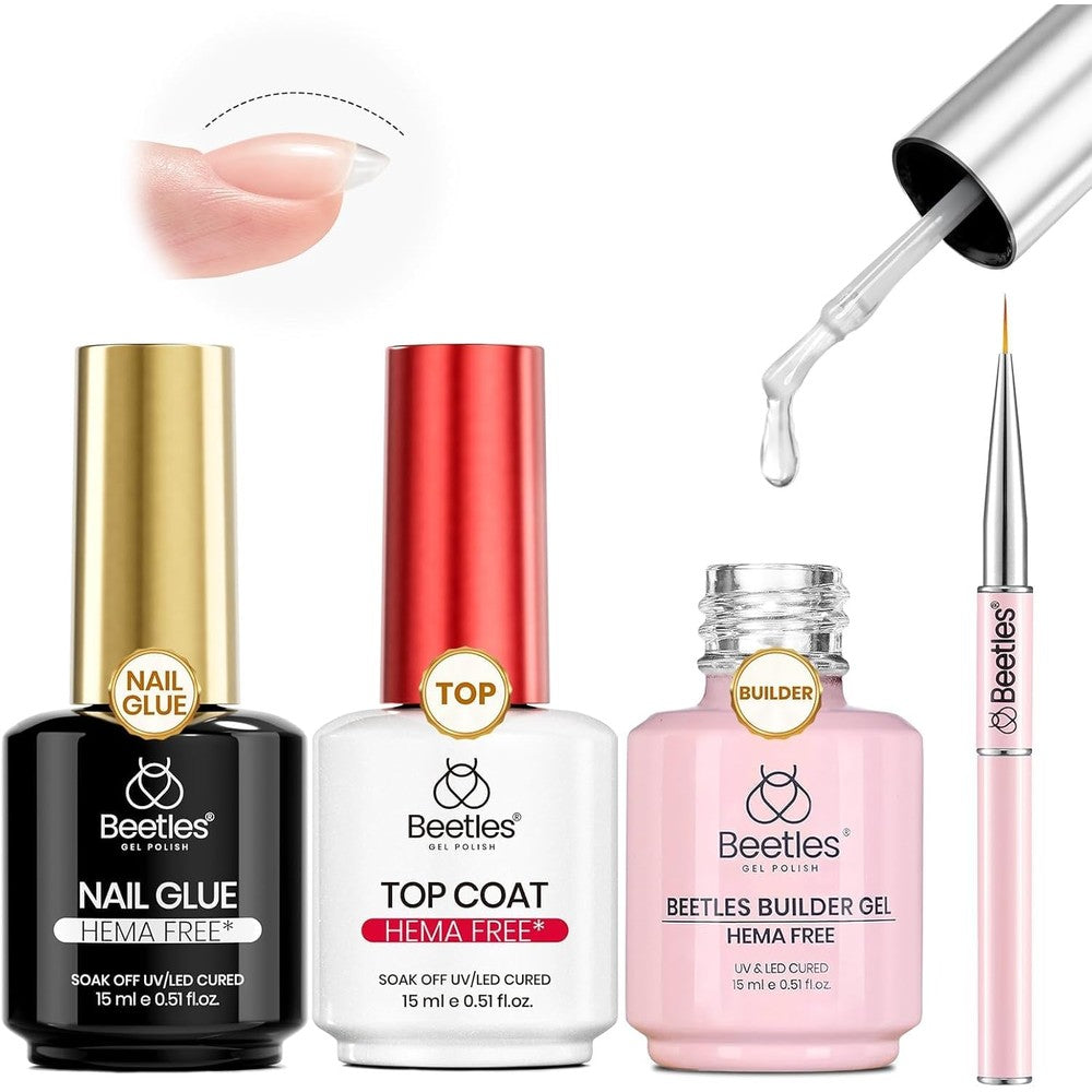 Beetles 4-piece HEMA-free nail extension kit box front view