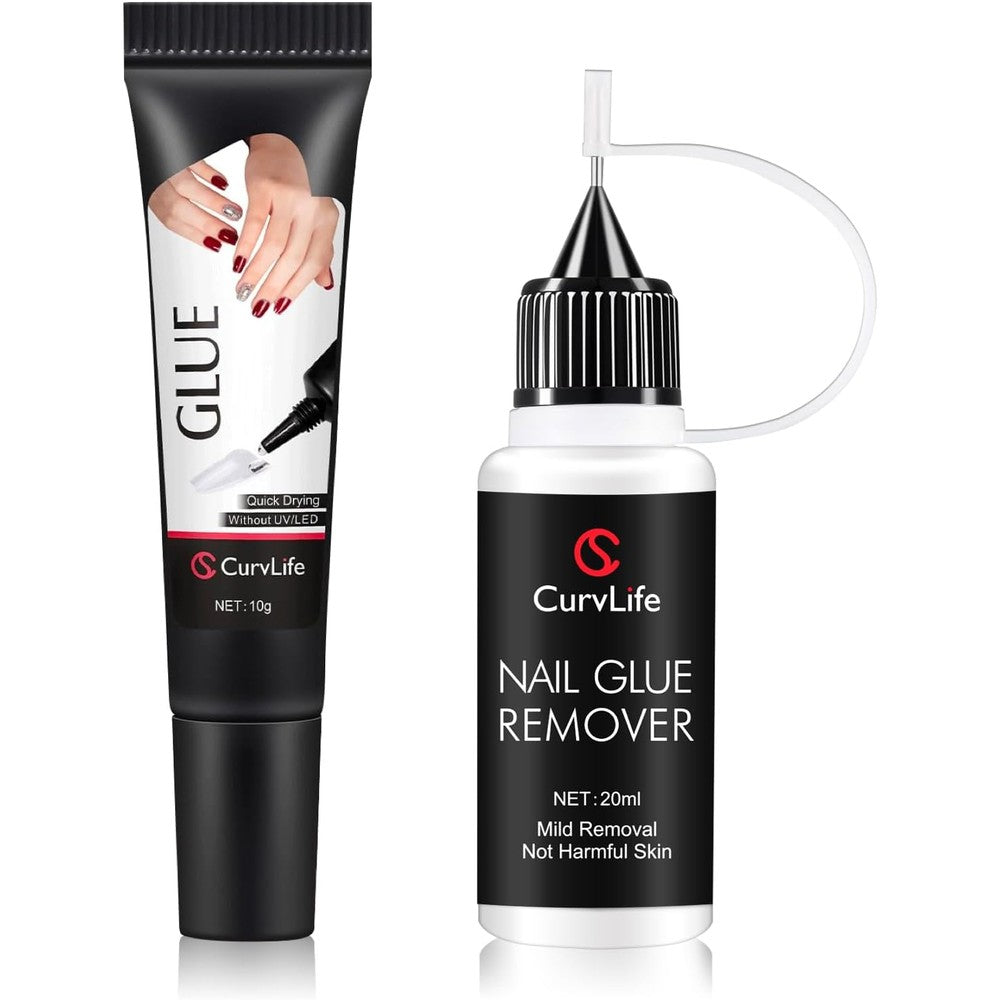 Curvlife 10g semi-solid glue and 20ml remover kit front packaging