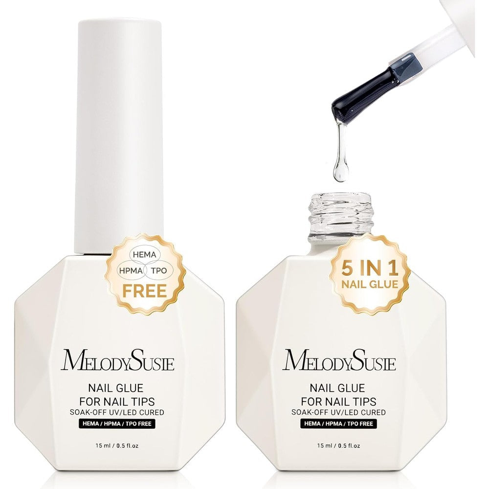 MelodySusie 3Free 5 in 1 Nail Glue Gel front view bottle