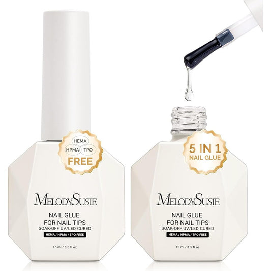 MelodySusie 3Free 5 in 1 Nail Glue Gel front view bottle
