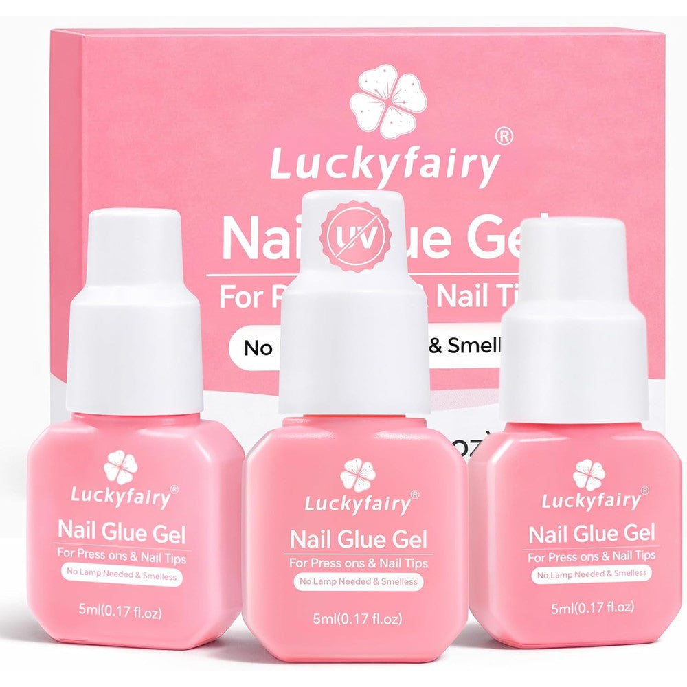 Luckyfairy gel nail glue for press on nails front view