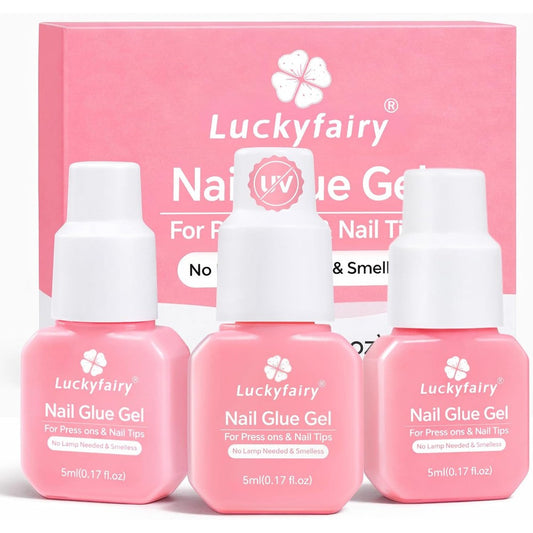 Luckyfairy gel nail glue for press on nails front view