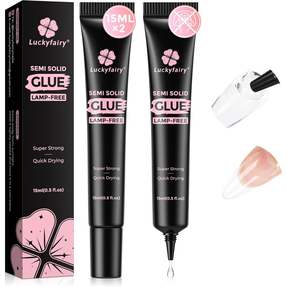 Luckyfairy super strong nail glue for press on nails front view