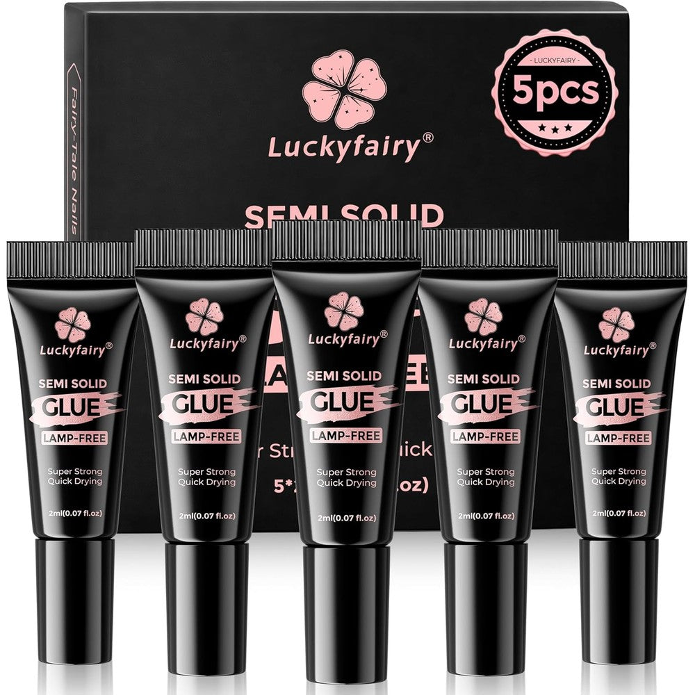 Curvlife semi solid nail glue five piece set front view