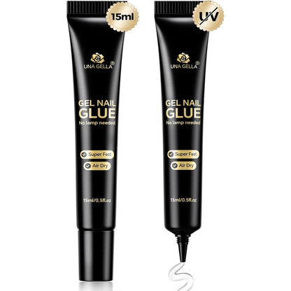 Una Gella Strong Nail Glue Gel 15ml two piece set front view