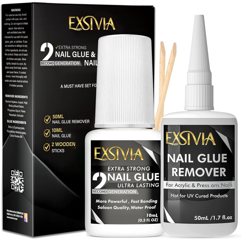 Exsivia 2nd Generation Nail Glue and Remover Kit front view