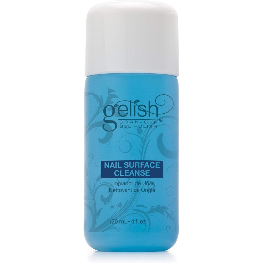 Gelish Nail Surface Cleanse front view bottle of professional gel nail cleaner.