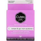 Cutex Care Swipe And Go Non Acetone Nail Polish Remover Pads front view packaging