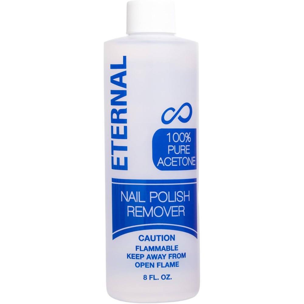 Eternal 100 percent pure acetone bottle front view professional nail polish remover