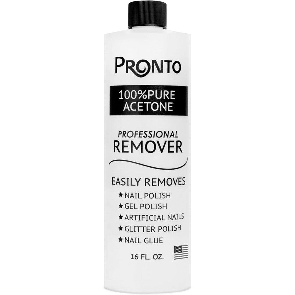 Pronto professional pure acetone nail polish remover sixteen fluid ounce bottle front view