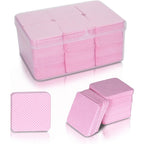 Bcowos pink lint free nail wipes front view with storage case