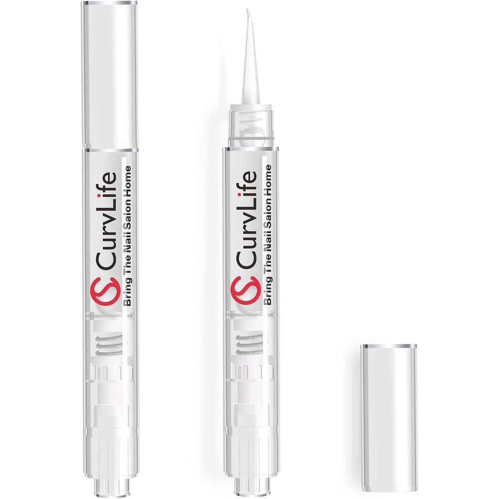 CurvLife 3 in 1 nail glue remover pen front view showing the click button design for press on nails removal.