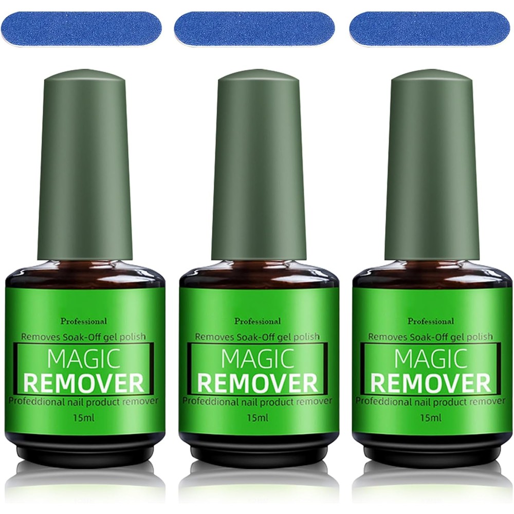 NAILWIND Magic Remover Gel Polish three piece set front view showing bottle design.