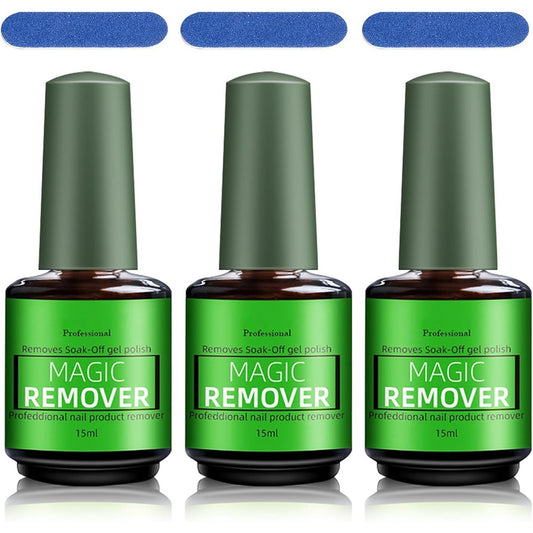 NAILWIND Magic Remover Gel Polish three piece set front view showing bottle design.