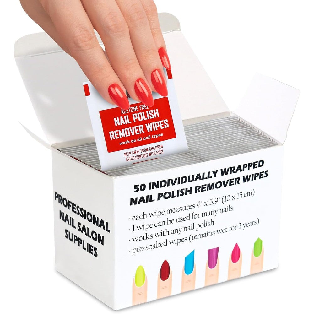 Ninja Quest Non Acetone Nail Polish Remover Pads front view showing individual packet packaging